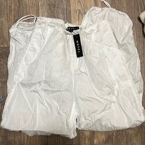 Ivory parachute pants